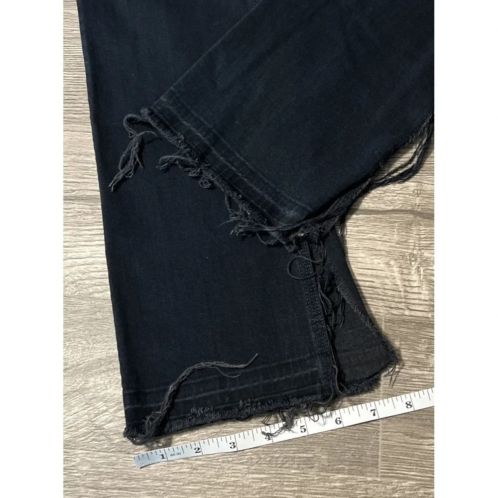 Mother The Rascal Slit Undone Hem High Rise Straight Jean SZ 32x33 Storm Clouds